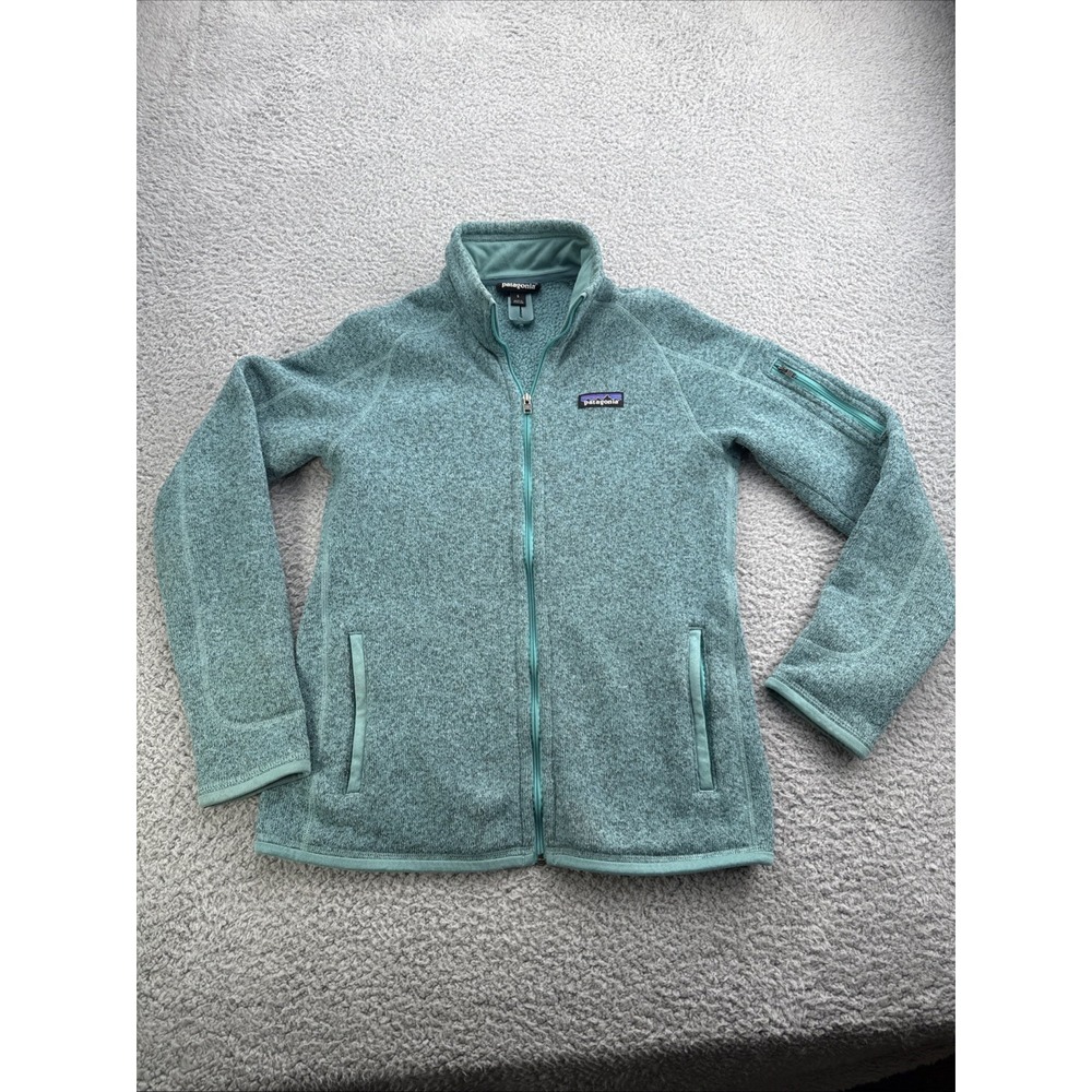 Patagonia Better Sweater Jacket Womens Small Green Full Zip Mock Neck 25542